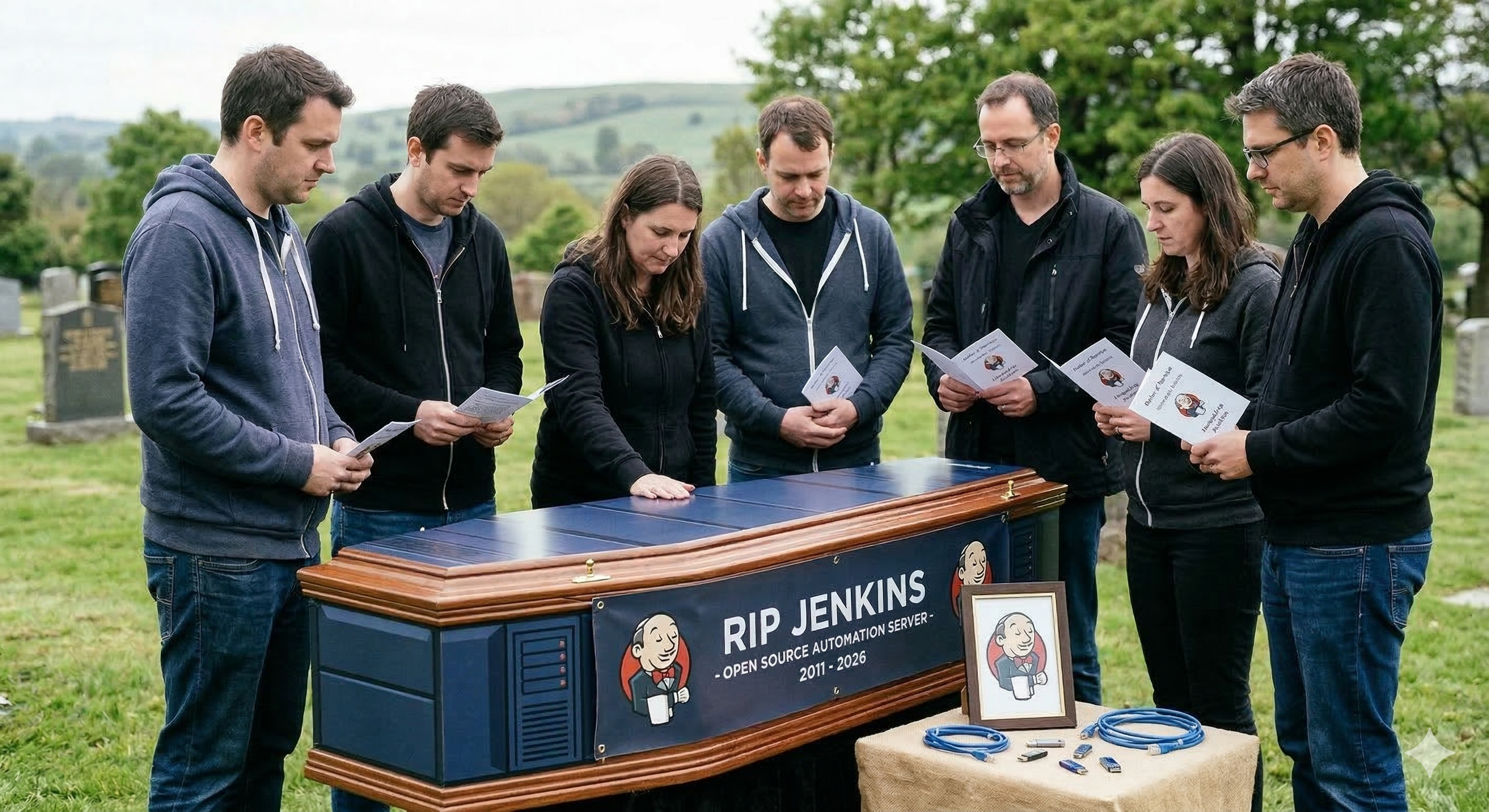 A somber funeral procession